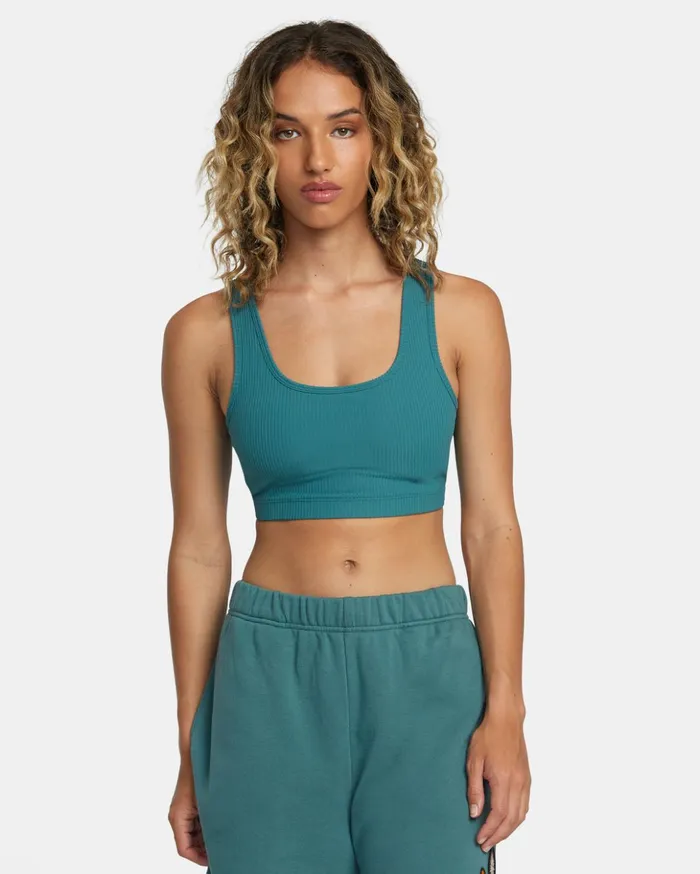 RVCA Tops Rose Machado Sports Bra Teal 8211 Women
