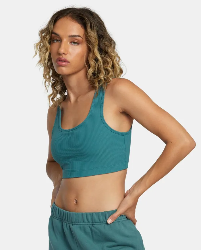 RVCA Tops Rose Machado Sports Bra Teal 8211 Women