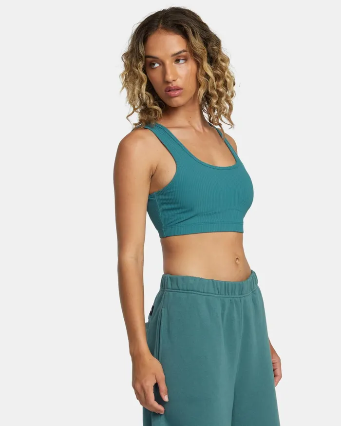 RVCA Tops Rose Machado Sports Bra Teal 8211 Women