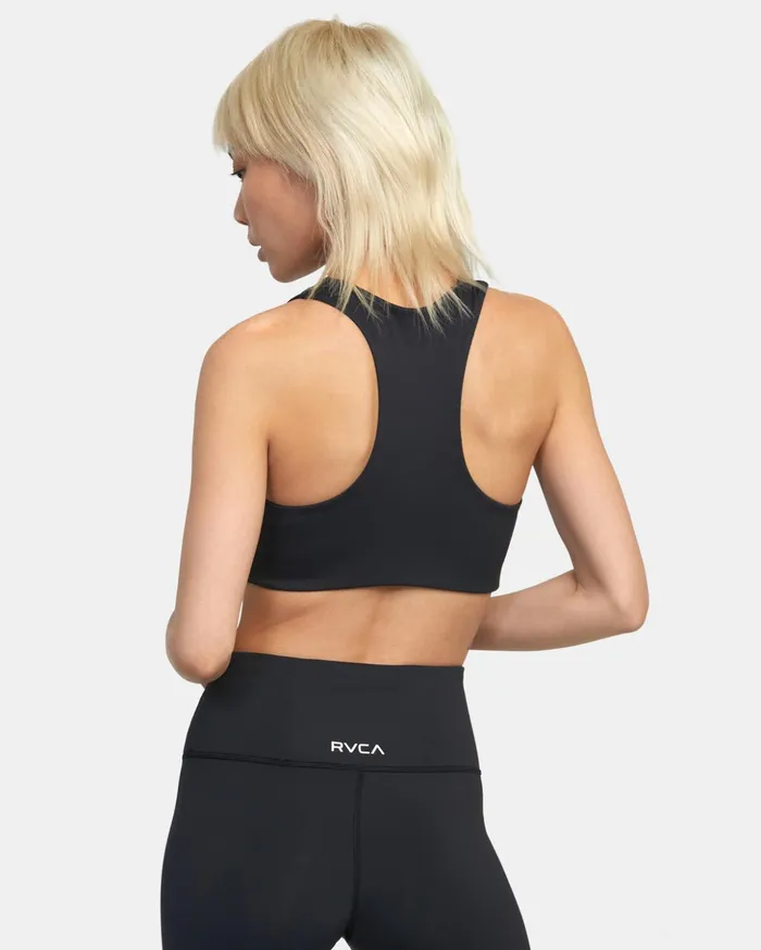 RVCA Tops VA Essential Mid Support Sports Bra Black 8211 Women