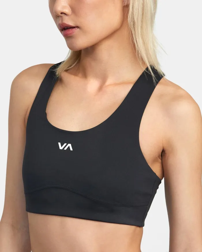 RVCA Tops VA Essential Mid Support Sports Bra Black 8211 Women