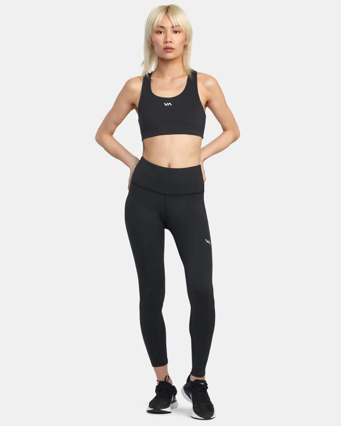 RVCA Tops VA Essential Mid Support Sports Bra Black 8211 Women