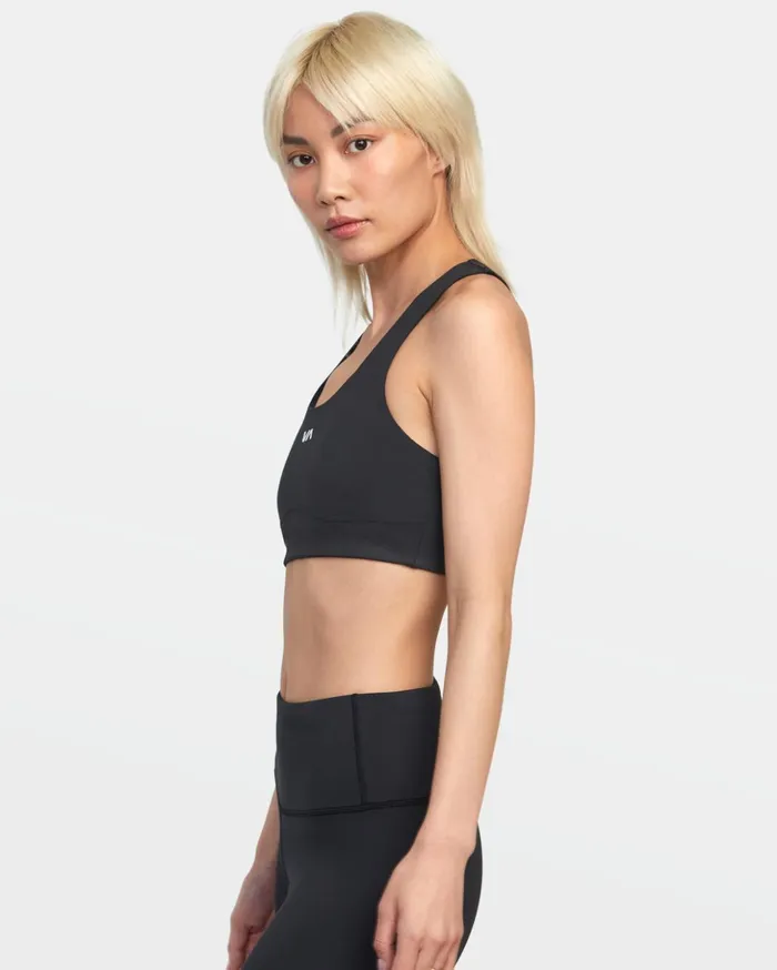 RVCA Tops VA Essential Mid Support Sports Bra Black 8211 Women