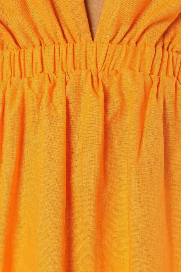 Sachie Cut Out Mini Dress Orange Women Linen Dresses Petal and Pup