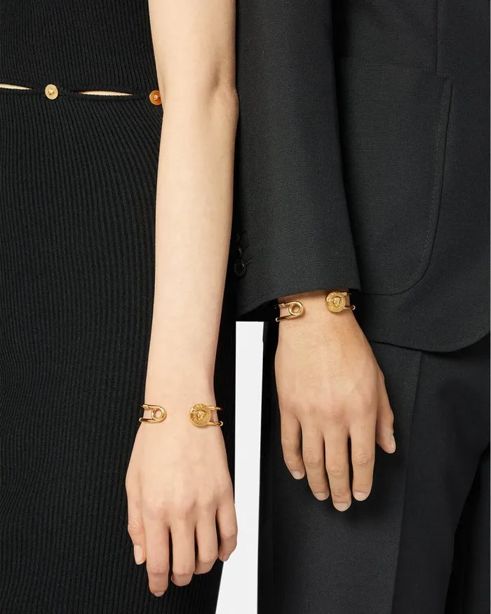Safety Pin Bracelet Light Gold WomenMen Versace Bracelets