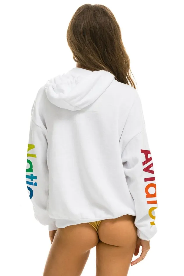 San Francisco Relaxed Pullover Hoodie 8211 White WomenMen Aviator Nation Hoodies