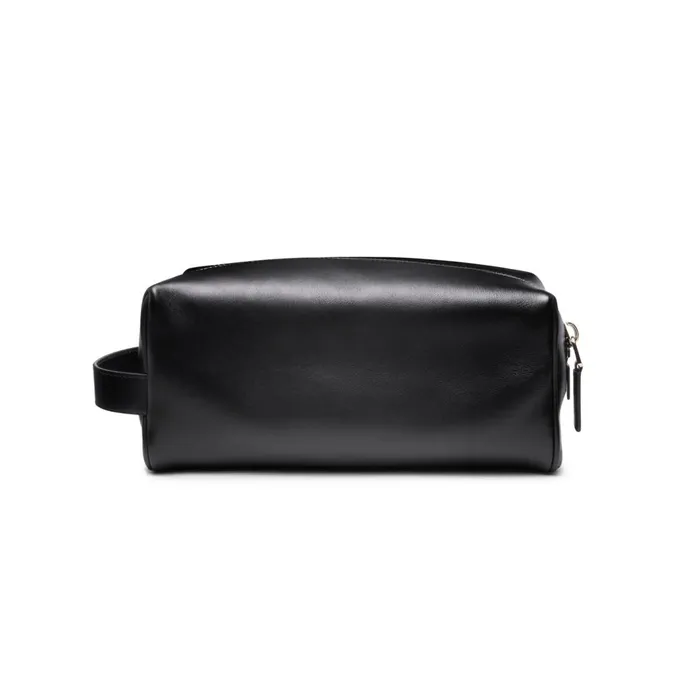 Santoni Black Leather Pouch MenWomen Small Leather Goods