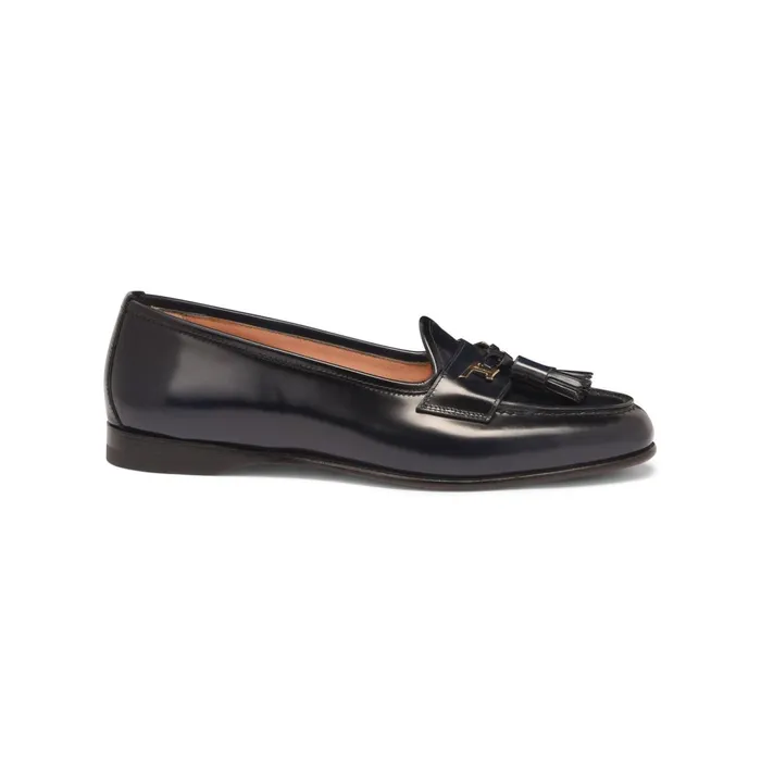 Santoni Blue Leather Andrea Tassel Loafer Women Loafers