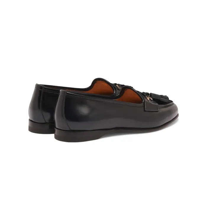 Santoni Blue Leather Andrea Tassel Loafer Women Loafers