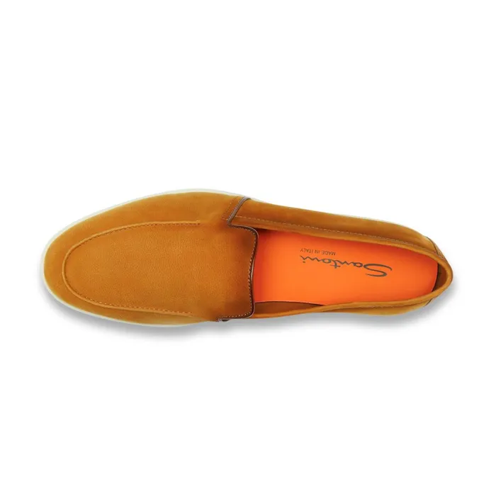 Santoni Brown Tumbled Nubuck Loafer Men Loafers