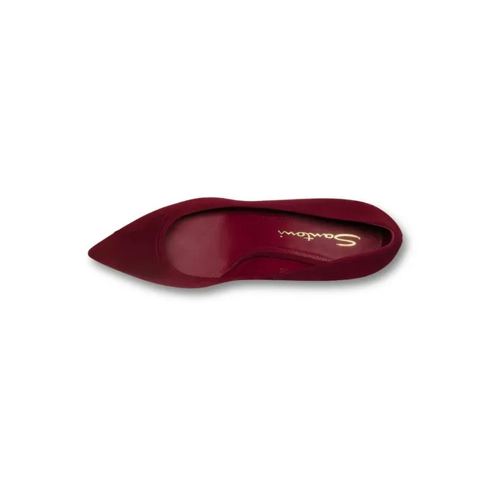 Santoni Burgundy Suede MidHeel Sibille Pump Women Pumps and Heels