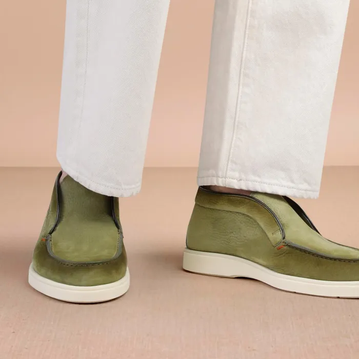 Santoni Green Nubuck Desert Boot Men Boots