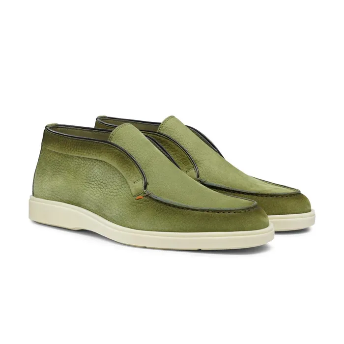 Santoni Green Nubuck Desert Boot Men Boots