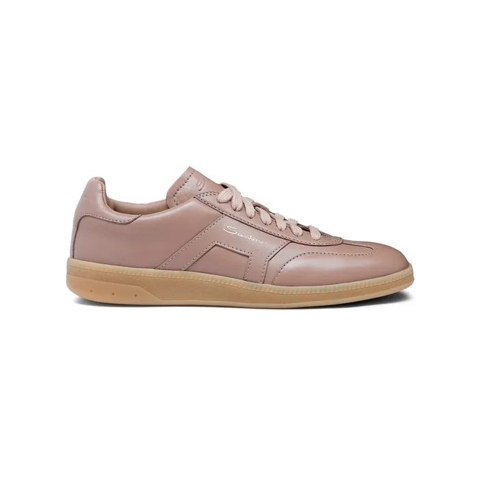 Santoni Pink Tumbled Leather Dbs Oly Sneaker Women Sneakers