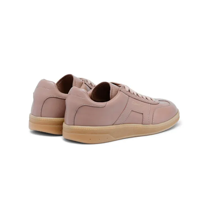 Santoni Pink Tumbled Leather Dbs Oly Sneaker Women Sneakers