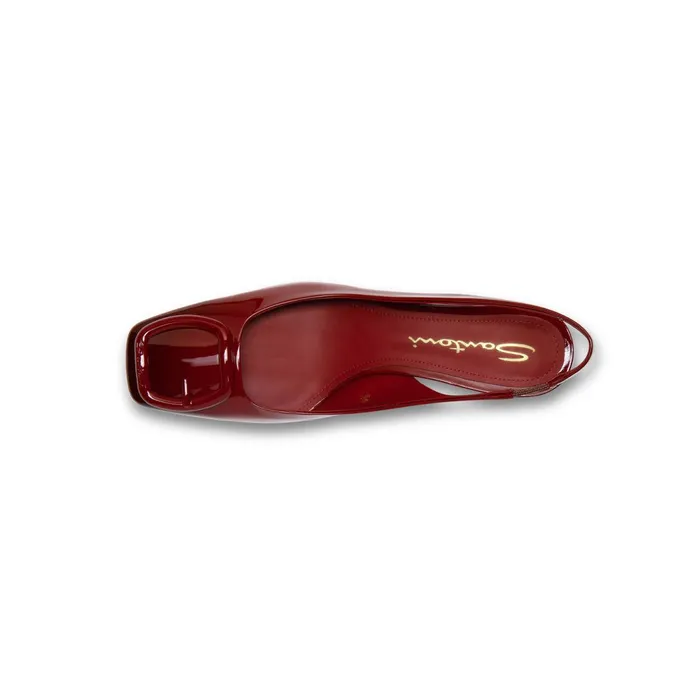 Santoni Red Patent Leather MidHeel Pump Women Pumps and Heels