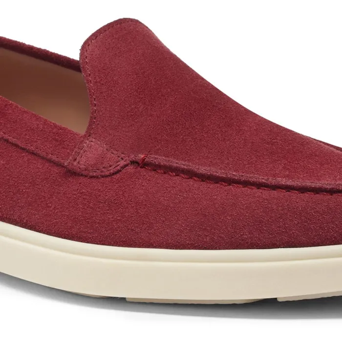 Santoni Red Suede Loafer Women Loafers