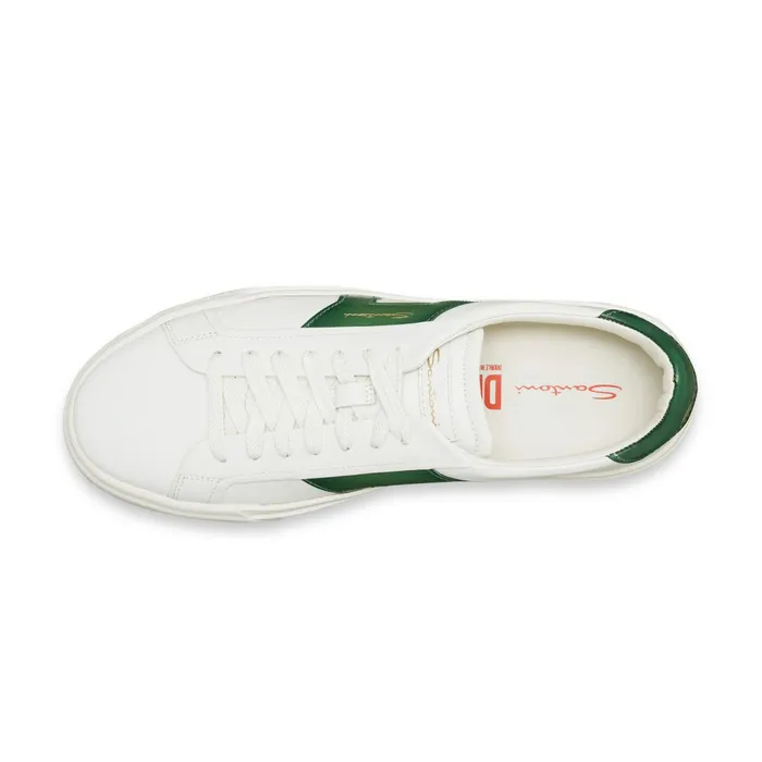 Santoni White And Green Leather Double Buckle Sneaker Men Sneakers