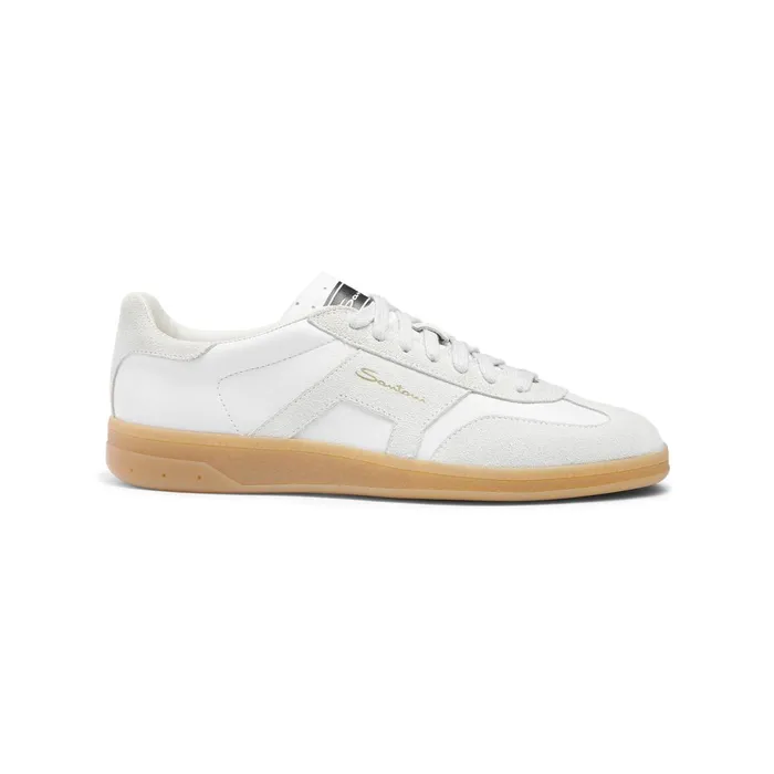 Santoni White Tumbled Leather Dbs Oly Sneaker Women Sneakers