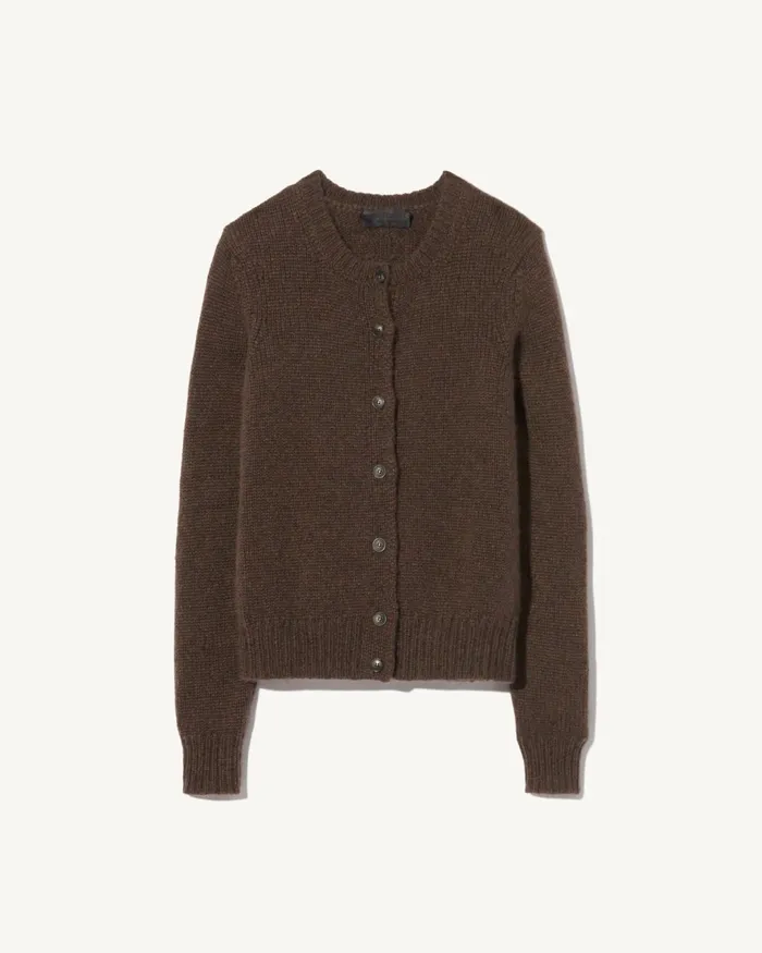 SASKIA CASHMERE CARDIGAN Redwood Melange Women Nili Lotan Knits and Sweaters