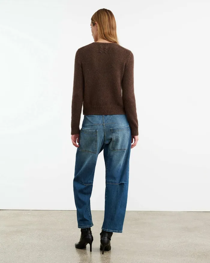 SASKIA CASHMERE CARDIGAN Redwood Melange Women Nili Lotan Knits and Sweaters