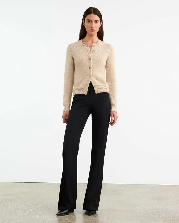 SASKIA CASHMERE CARDIGAN Redwood Melange Women Nili Lotan Knits and Sweaters