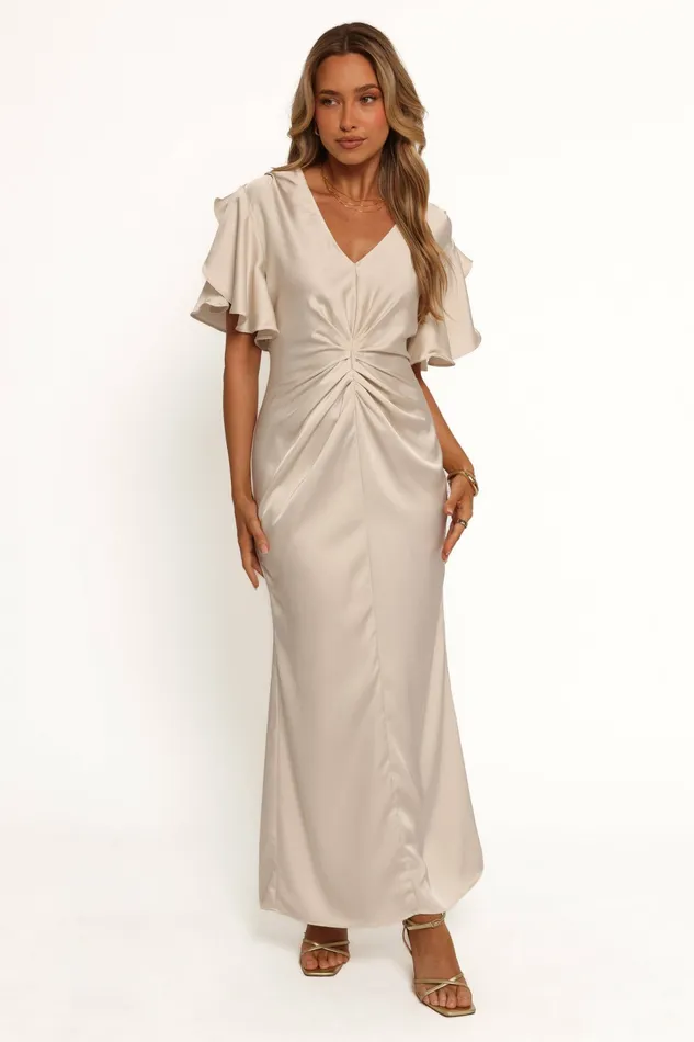 Satin Dresses Georgiana Maxi Dress Dove 8211 Petal and Pup Women