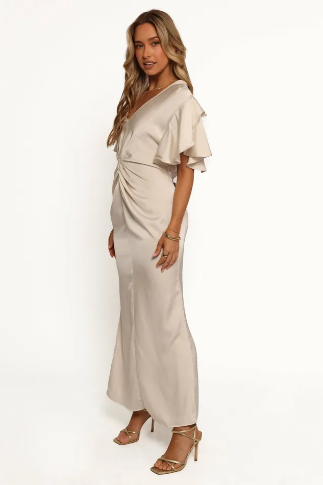 Satin Dresses Georgiana Maxi Dress Dove 8211 Petal and Pup Women