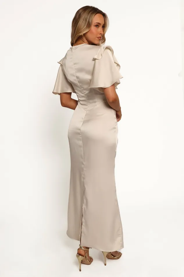 Satin Dresses Georgiana Maxi Dress Dove 8211 Petal and Pup Women