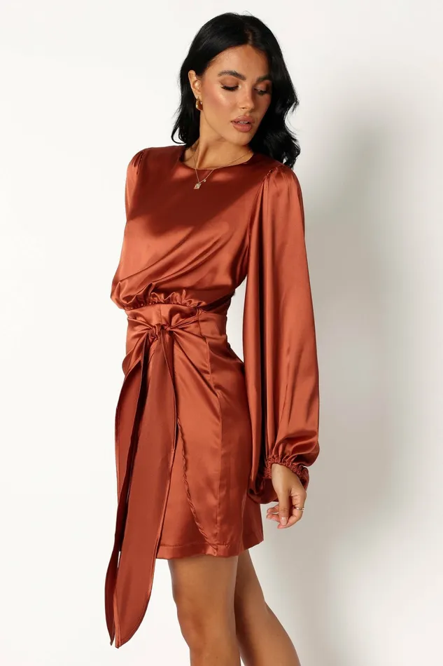 Satin Dresses Opal Dress Rust Petal and Pup Women