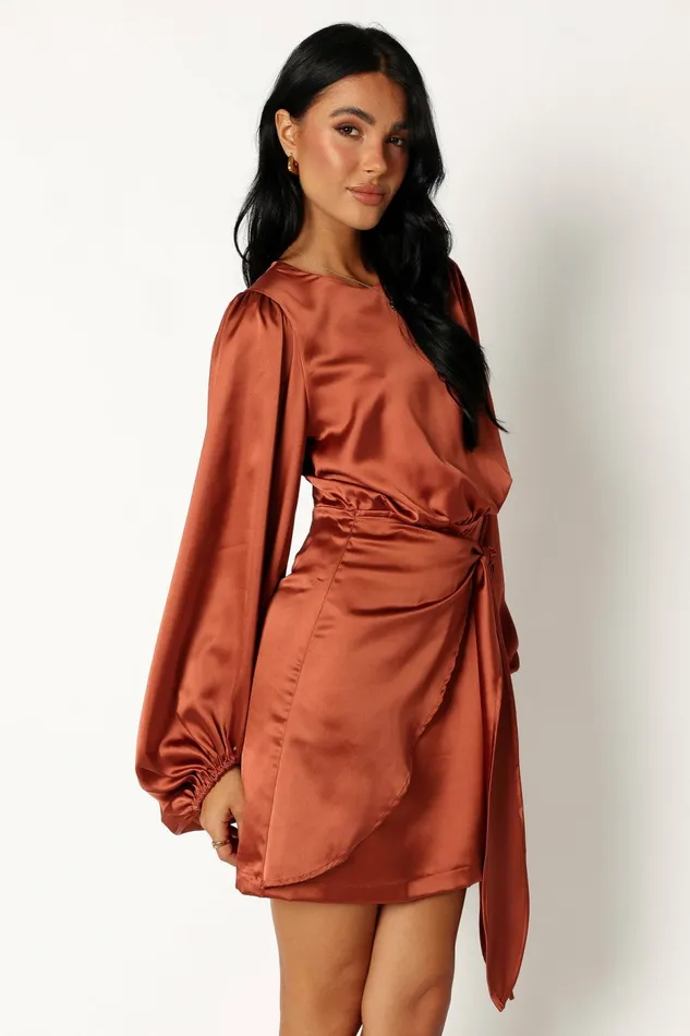Satin Dresses Opal Dress Rust Petal and Pup Women
