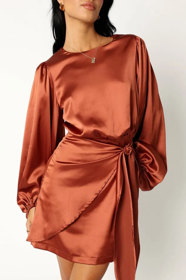 Satin Dresses Opal Dress Rust Petal and Pup Women