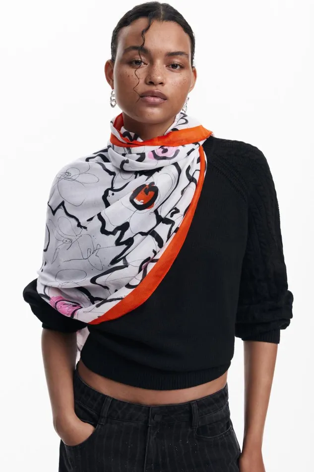 Scarves And Scarf Women Desigual Floral Scarf White