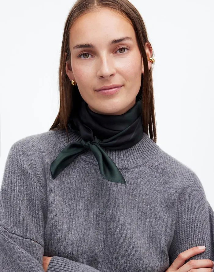 Scarves Women Madewell Oversized Silk Bandana Luxury Forest