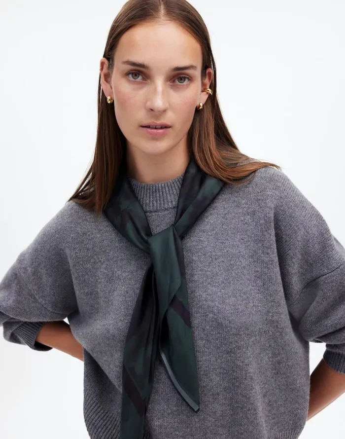 Scarves Women Madewell Oversized Silk Bandana Luxury Forest