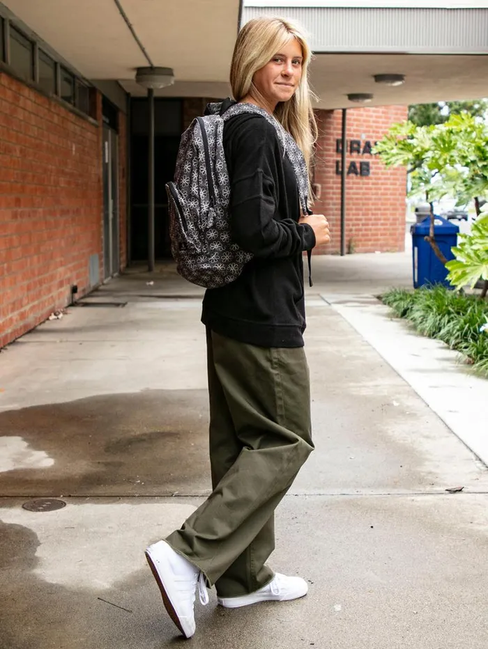 Schoolyard Canvas Backpack 8211 BlackWhite Kids Volcom Accessories