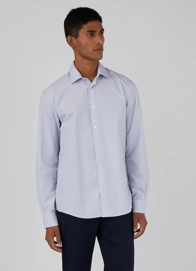 Sea Island Cotton Shirt Navywhite Men SUNSPEL Shirts