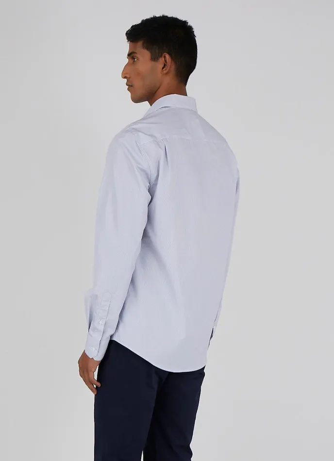 Sea Island Cotton Shirt Navywhite Men SUNSPEL Shirts