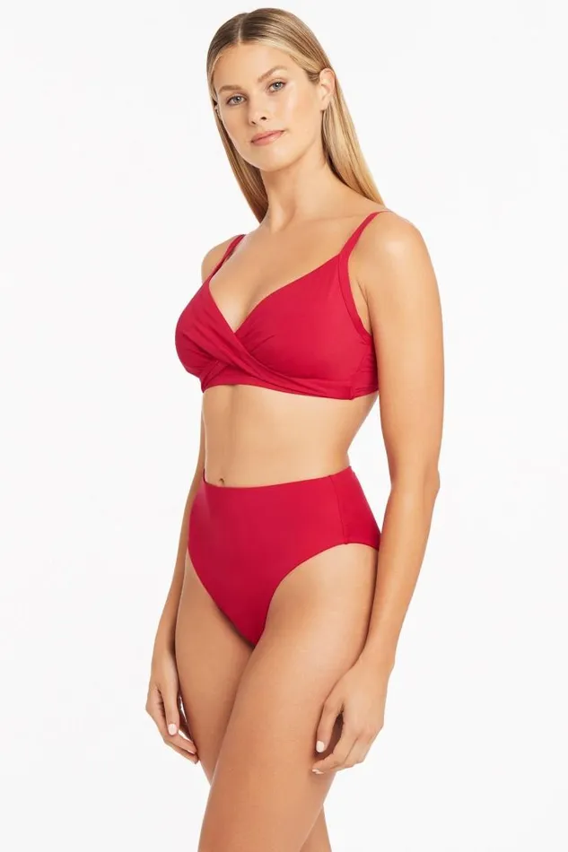 Sea Level Bottoms Eco Essentials Retro High Waist Pant Eco Essentials Red 8211 Women