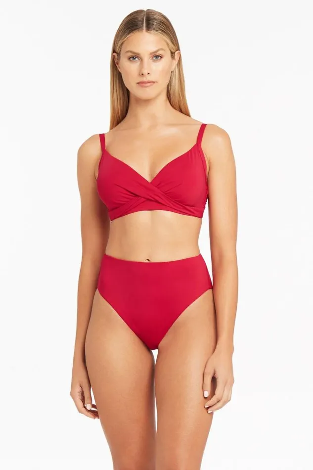 Sea Level Bottoms Eco Essentials Retro High Waist Pant Eco Essentials Red 8211 Women