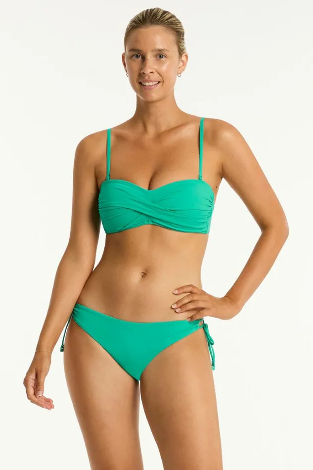 Sea Level Bottoms Essentials Edit Tie Side Cheeky Pant Eco Essentials Evergreen 8211 Women