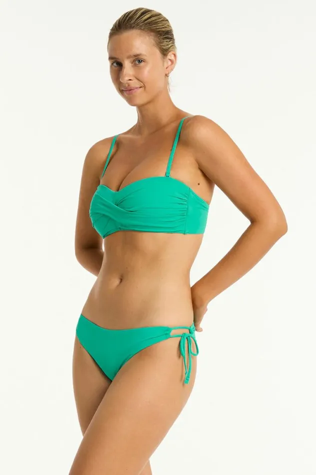 Sea Level Bottoms Essentials Edit Tie Side Cheeky Pant Eco Essentials Evergreen 8211 Women