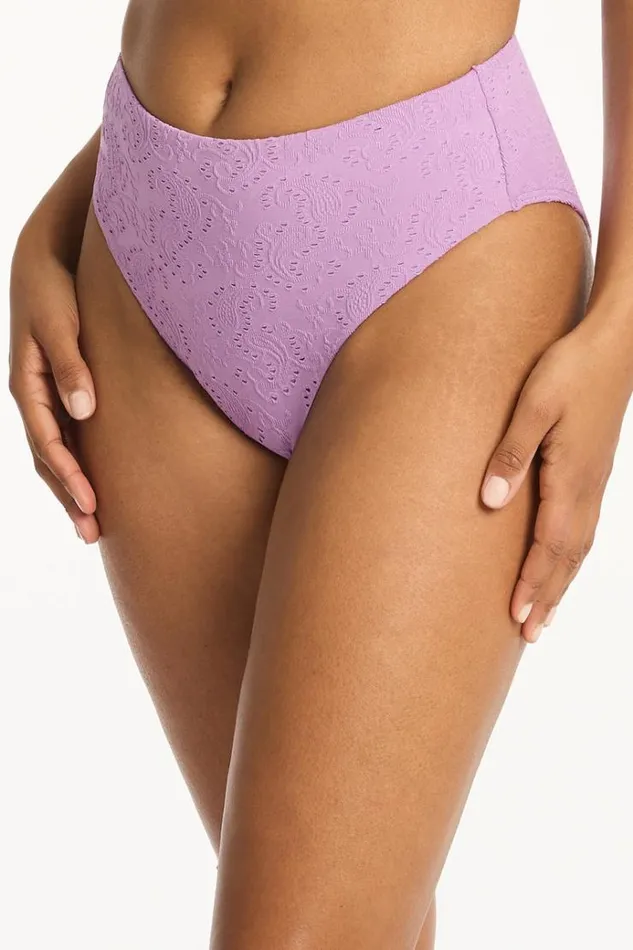 Sea Level Bottoms Interlace Retro High Waist Pant Interlace Lavender 8211 Women