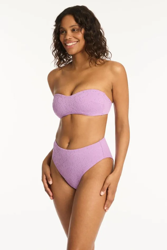 Sea Level Bottoms Interlace Retro High Waist Pant Interlace Lavender 8211 Women