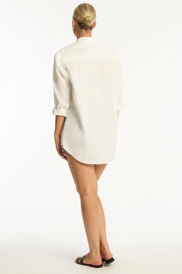 Sea Level Linen Resort Linen Cover Up 8211 White Resort Linen 8211 Women