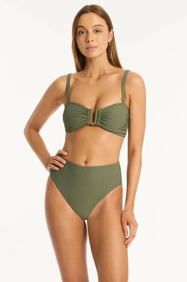 Sea Level Tops Spinnaker U Bar Bandeau Spinnaker Khaki 8211 Women