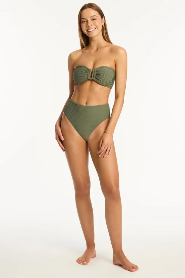 Sea Level Tops Spinnaker U Bar Bandeau Spinnaker Khaki 8211 Women