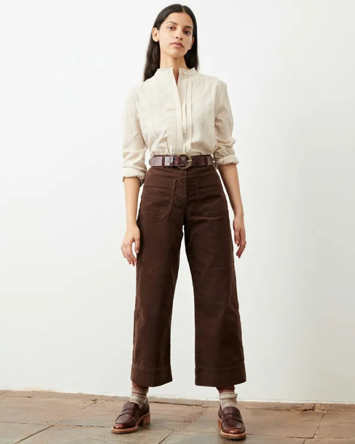Sessn Womens Trousers Hudson street Chocolate