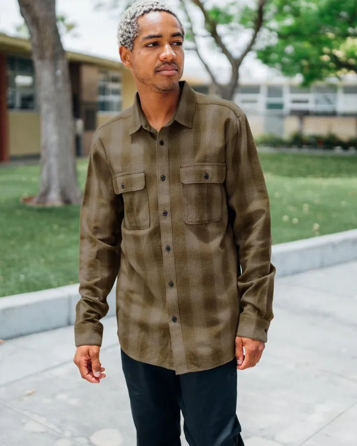 Shadowstone Flannel Long Sleeve Shirt 8211 Dark Earth Mens Volcom Mountain Biking Shadowstone Flannel Long Sleeve Shirt 8211 Dark Earth Mens Volcom Mountain Biking