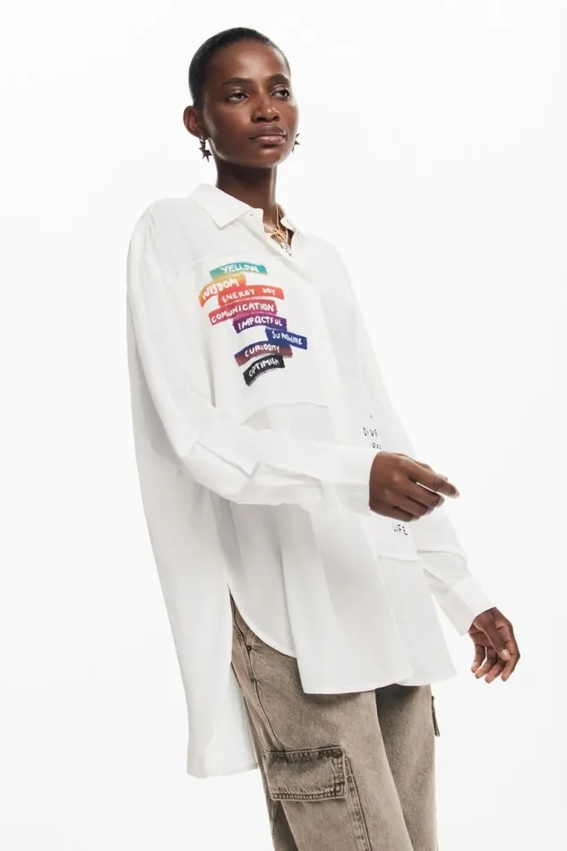 Shirts And Blouses Women Desigual Letter Print Shirt White